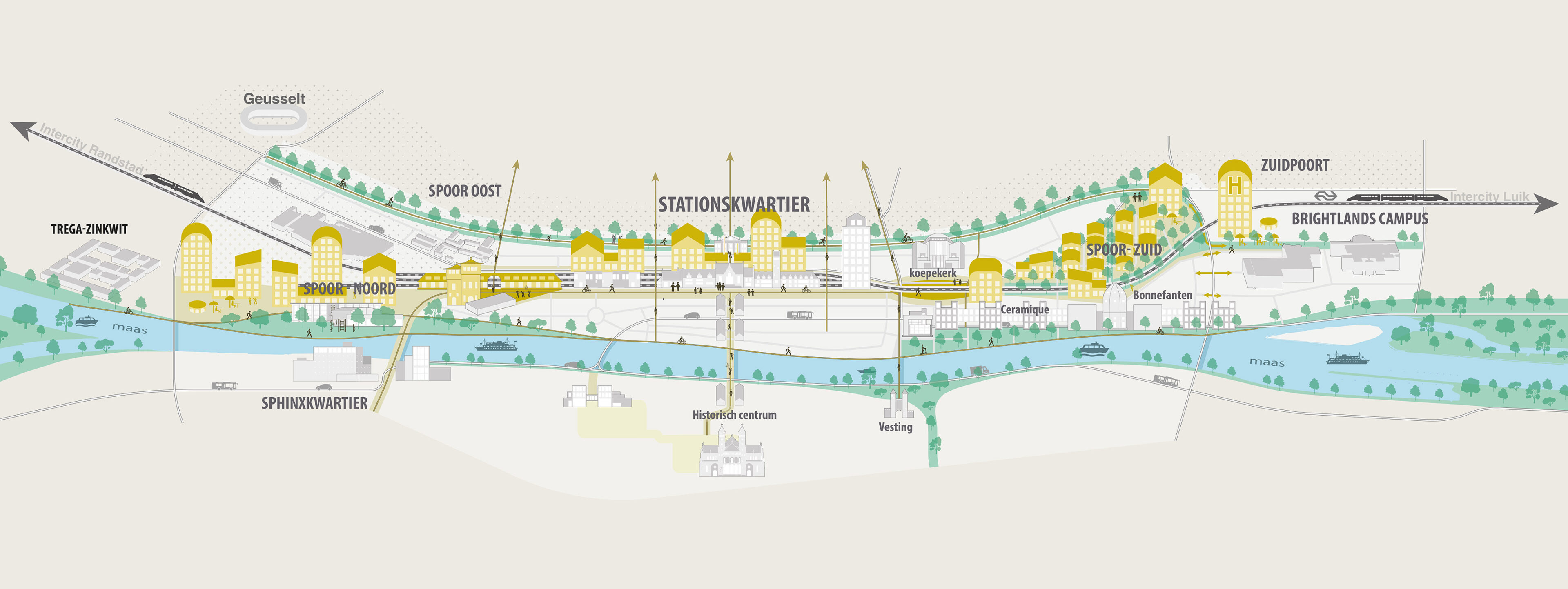 Maastricht Spoorzone | Van barrière tot verbindende schakel tussen wijken