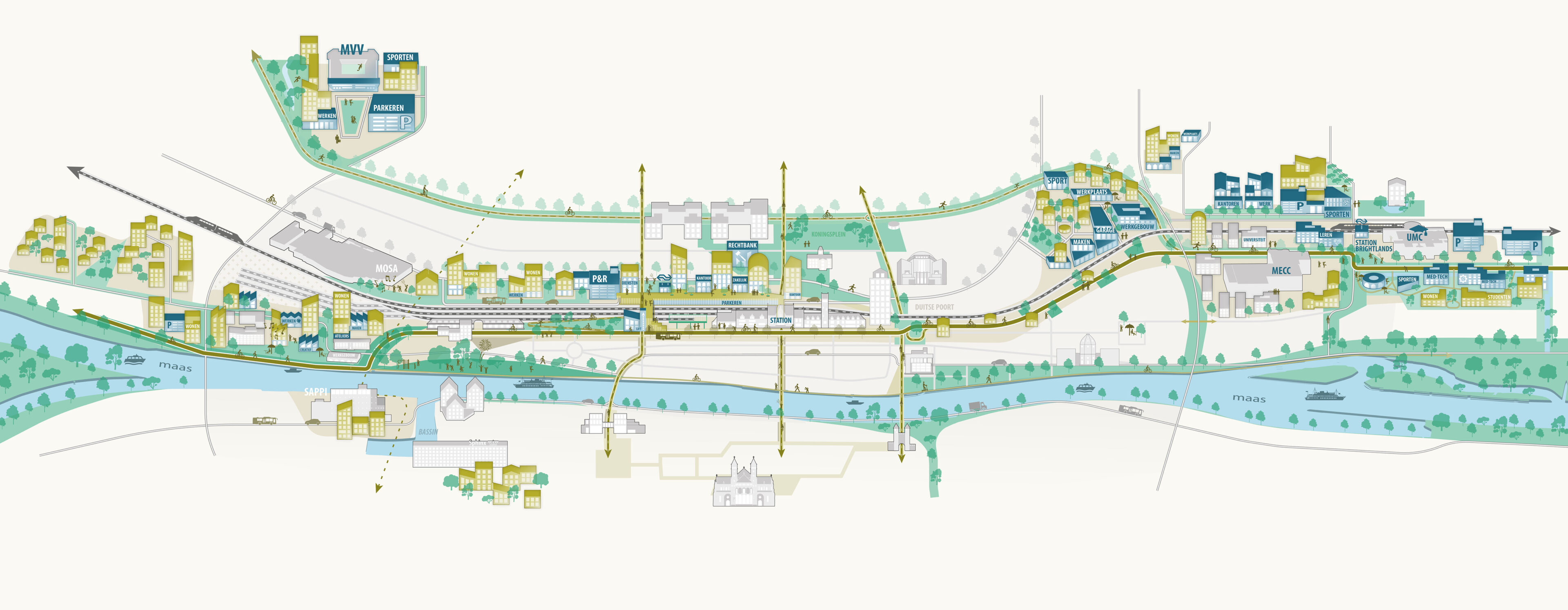 Maastricht Spoorzone | Van barrière tot verbindende schakel tussen wijken