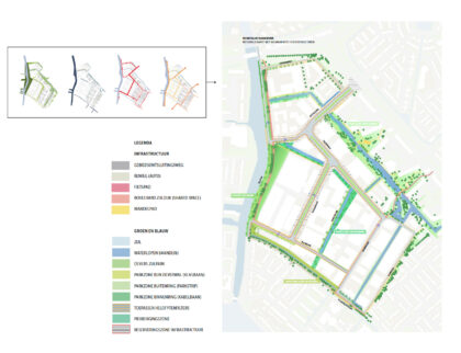 kaart hoofdstructuren Ontwikkelkader Baanderij Leiderdorp stedenbouw Urhahn