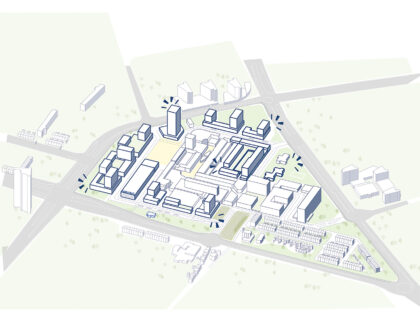 ontwikkelvisie stadshart hoogvliet - hartje hoogvliet- isometrie nieuw plan - urhahn stedenbouw